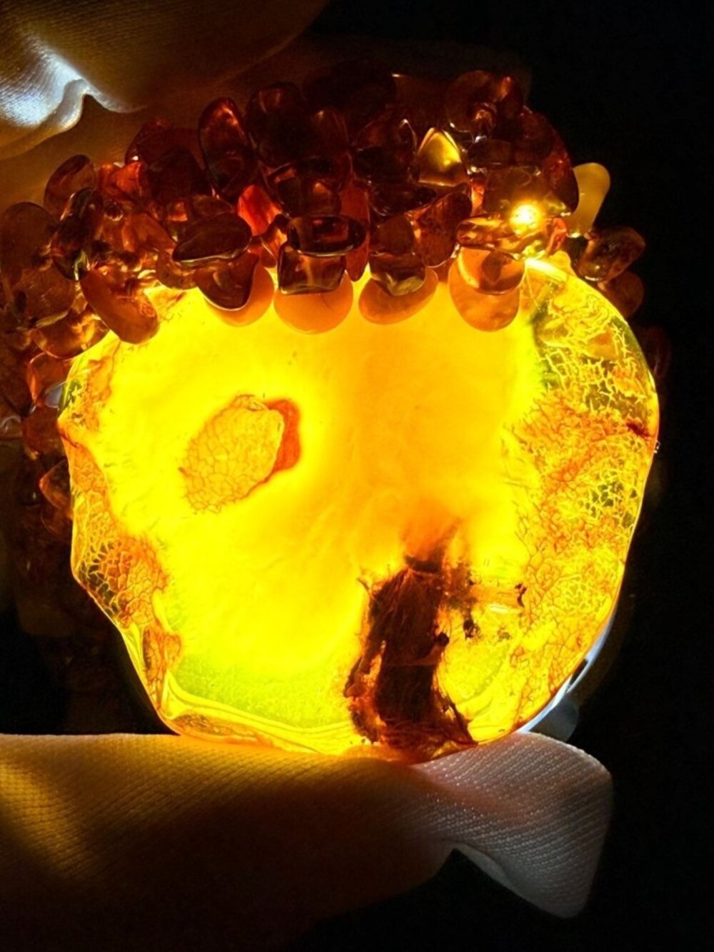 Vintage Genuine Amber Necklace Honey Butterscotch Multi Strand Pendant 20” 79g - Picture 2 of 16